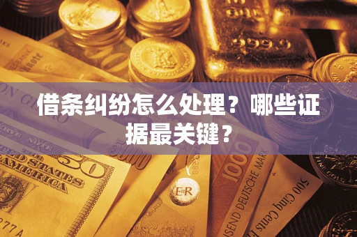 济南借条纠纷怎么处理？哪些证据最关键？